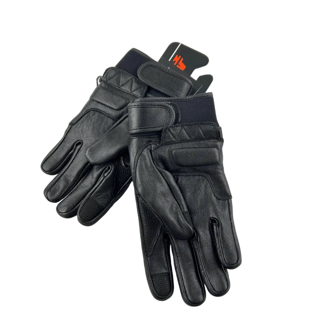 Handschuhe Alpha "Stylo" Leder Schwarz