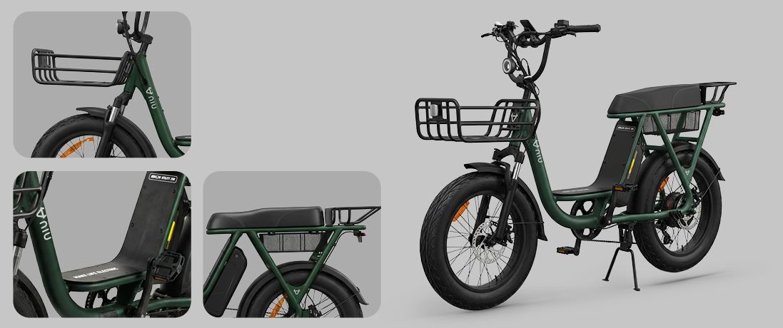Modulare Transportmöglichkeiten des NIU BQi Utility 200